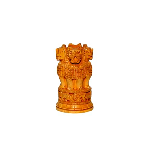ESPLANADE Wooden Ashok Stambh Pen Stand – Elegant Ashoka Pillar Design for Desk Decor, Office Decor and Gifts for Government Employees