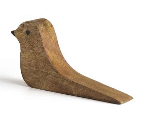 Esplanade Mango Wood Bird Door Stopper – Wooden Door Wedge, Cute & Functional Home Décor Item (Mango Wood Bird Stopper)
