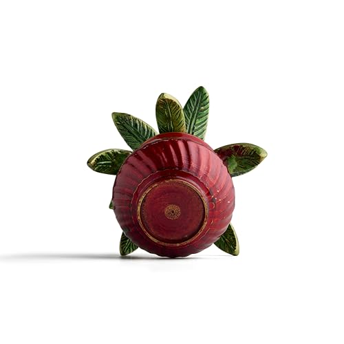 ESPLANADE 5-Inch Brass Mangal Kalash Showpiece - Multicoloured, with Coconut Shriphal – Traditional Pooja, Mandir & Home Décor Item, Heavy Brass Kalash for Festivals and Spiritual Gifts (Multicolour)