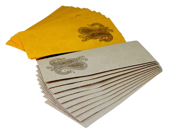 eSplanade Gift Money Envelopes Lifafa - Pack of 20 Embossed & Printed Paper