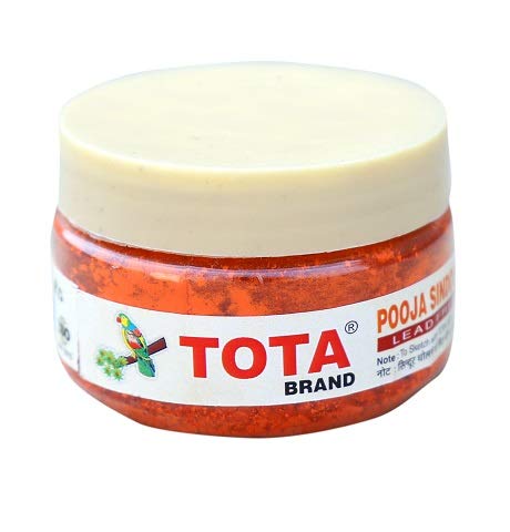 Tota Sindoor for Pooja, Tilak, Hanumanji and Ganesh ji Puja| 100% Lead Free | Pack of 4 (20gm x 4) | Colour, Orange
