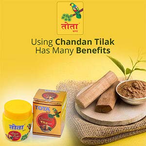TOTA Chandan Paste Tika for Pooja - 400 gm | Kesar Chandan Tilak Paste for Puja - Combo of 10 Boxes (40 gm each). Colour: Yellow sandalwood paste