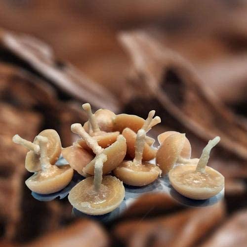 TOTA Pure Cow Ghee Diya Cotton Wick for Puja -50 Ghee Batti | Wax Free Desi Ghee Diya Wick – Pack of 1