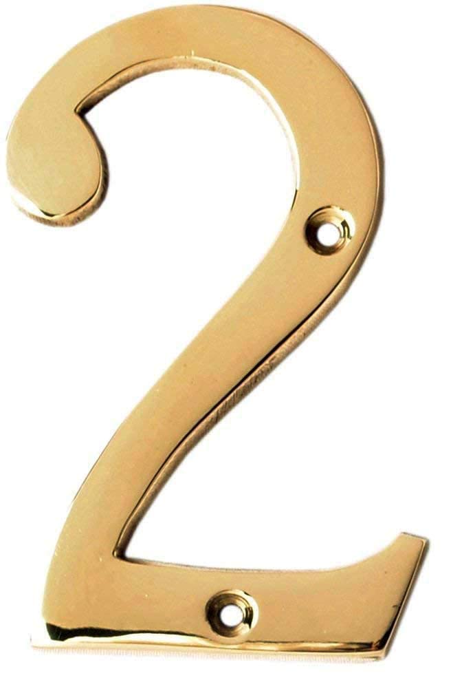 eSplanade 4" Brass House Hotel Door Number Plaque Numeric Numerical Digit 0-9