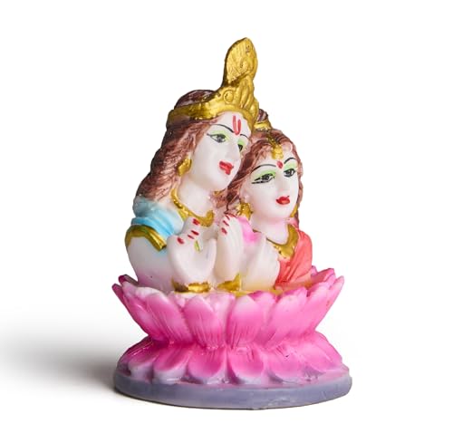ESPLANADE Murti for Car Dashboard – Ashirwad Idol for Home Temple, Office Décor – Resin Figurine (Radha Krishna)