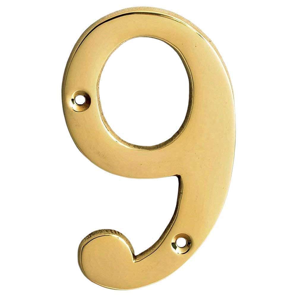 eSplanade 4" Brass House Hotel Door Number Plaque Numeric Numerical Digit 0-9
