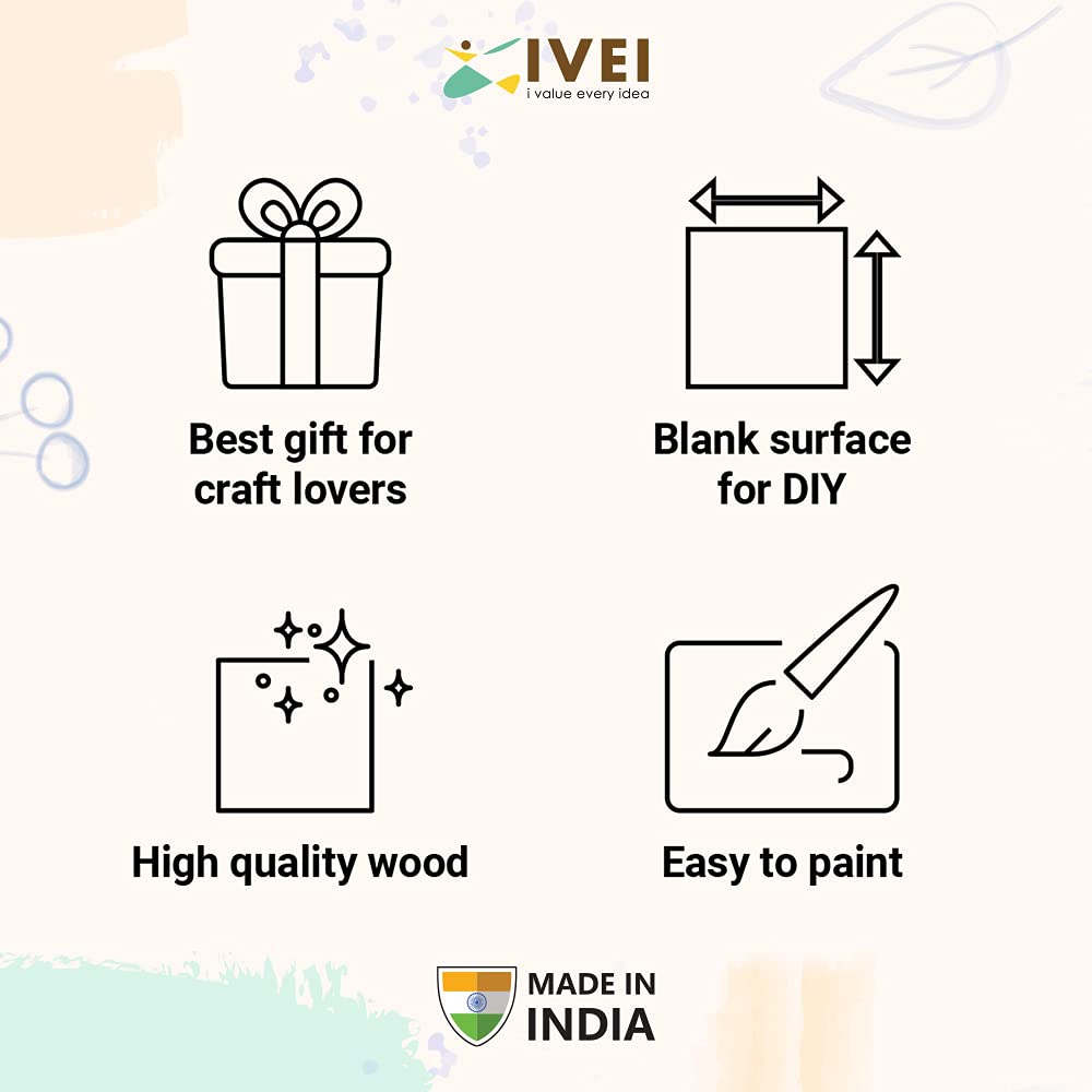 IVEI DIY WOODEN SET OF MEASURING TAPE & STAPLER | DO-IT-YOURSELF STATIONERY | MAKE YOUR OWN KITS FOR RESIN , DECOUPAGE, MANDALA PAINTING and MORE.