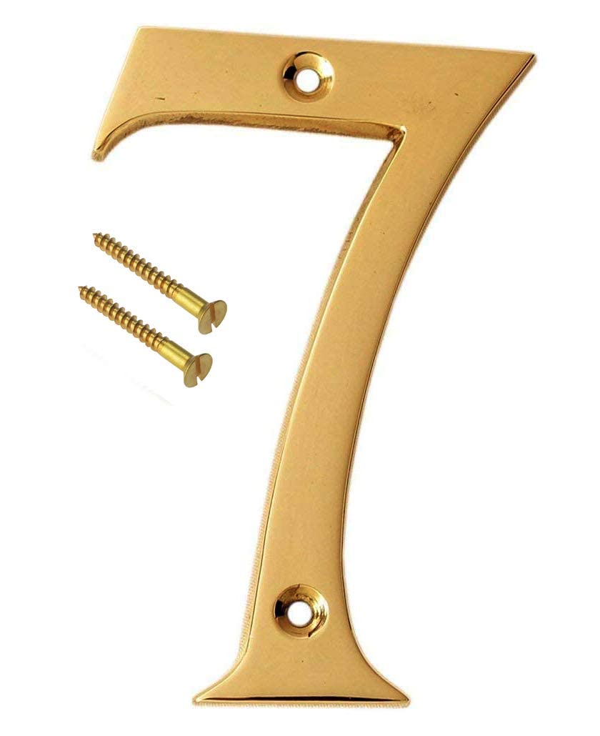 eSplanade 4" Brass House Hotel Door Number Plaque Numeric Numerical Digit 0-9