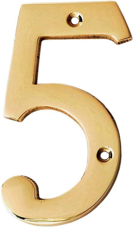 eSplanade 4" Brass House Hotel Door Number Plaque Numeric Numerical Digit 0-9