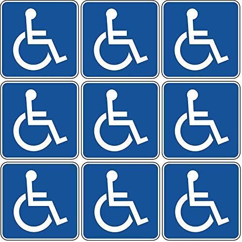 eSplanade Handicap Wheelchair Disabled Sign Sticker Decal - Easy to Mount Weather Resistant Long Lasting Ink Size (3.5" x 3.5")