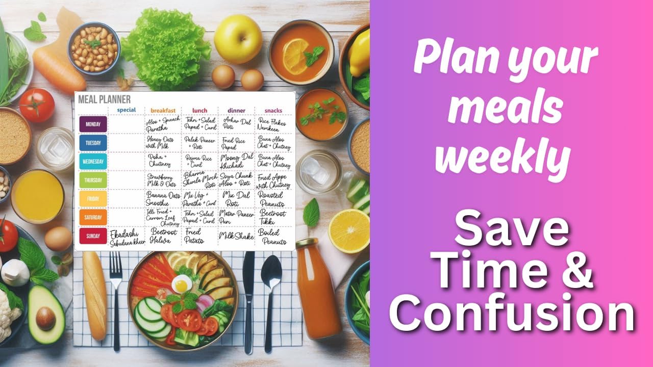 MFM TOYS Fridge Magnet Meal Planner Write-Erase A4 Size Planner Board! (Meal Planner (Weekly))