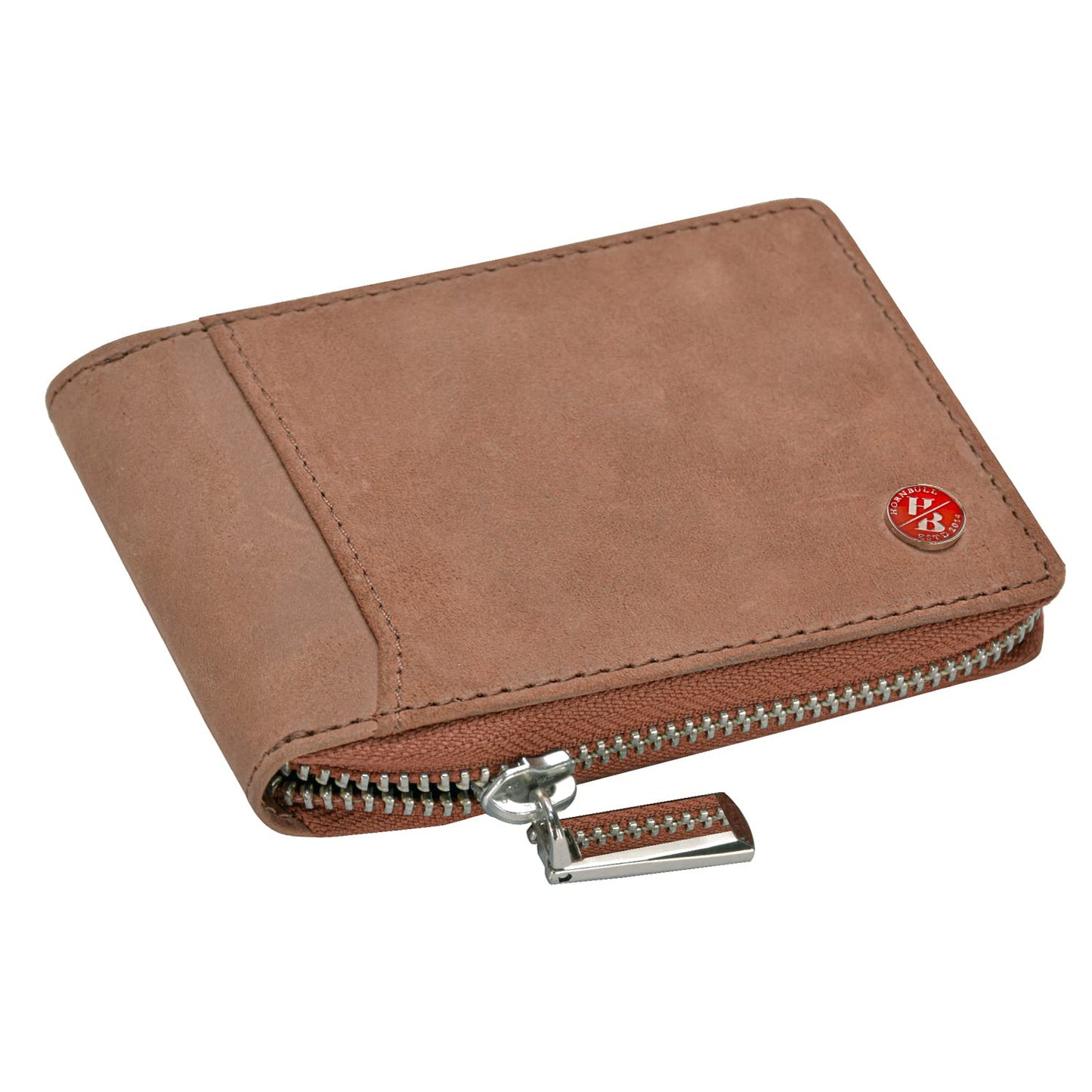 HORNBULL Steve Brown RFID Blocking Leather Wallet for Men | Vertical Credit Debit Card Holder