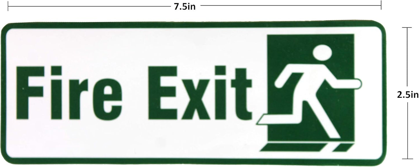 eSplanade Fire Exit Door Sign Sticker Decal - Easy to Mount Weather Resistant Long Lasting Ink (Size 7.5" x 2.5")