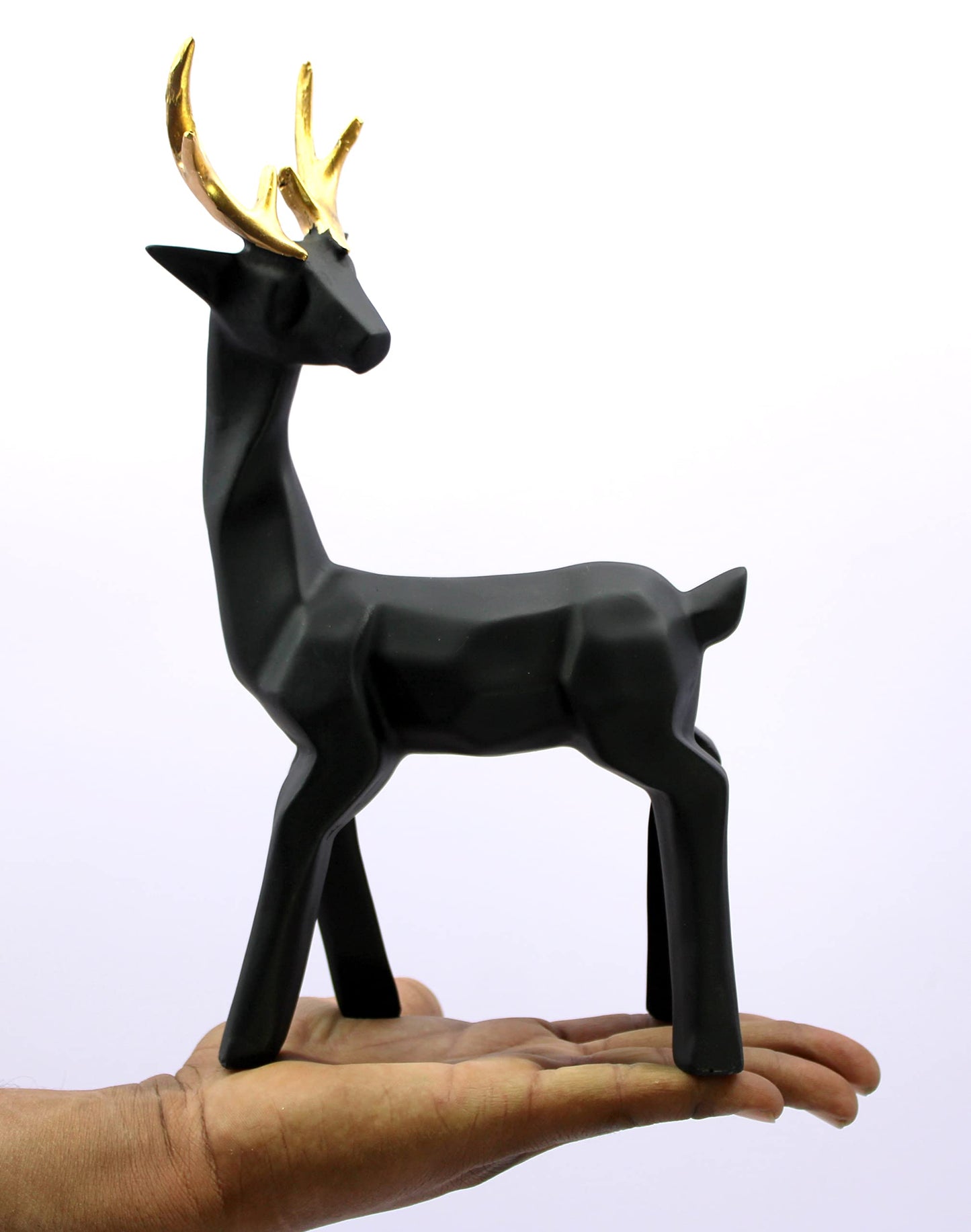eSplanade Deer/Antelope Pair - Sculpture Showpiece | Decorative Items - Home Decor | Brass - 8" & 7.5" Inches - Brown, Black