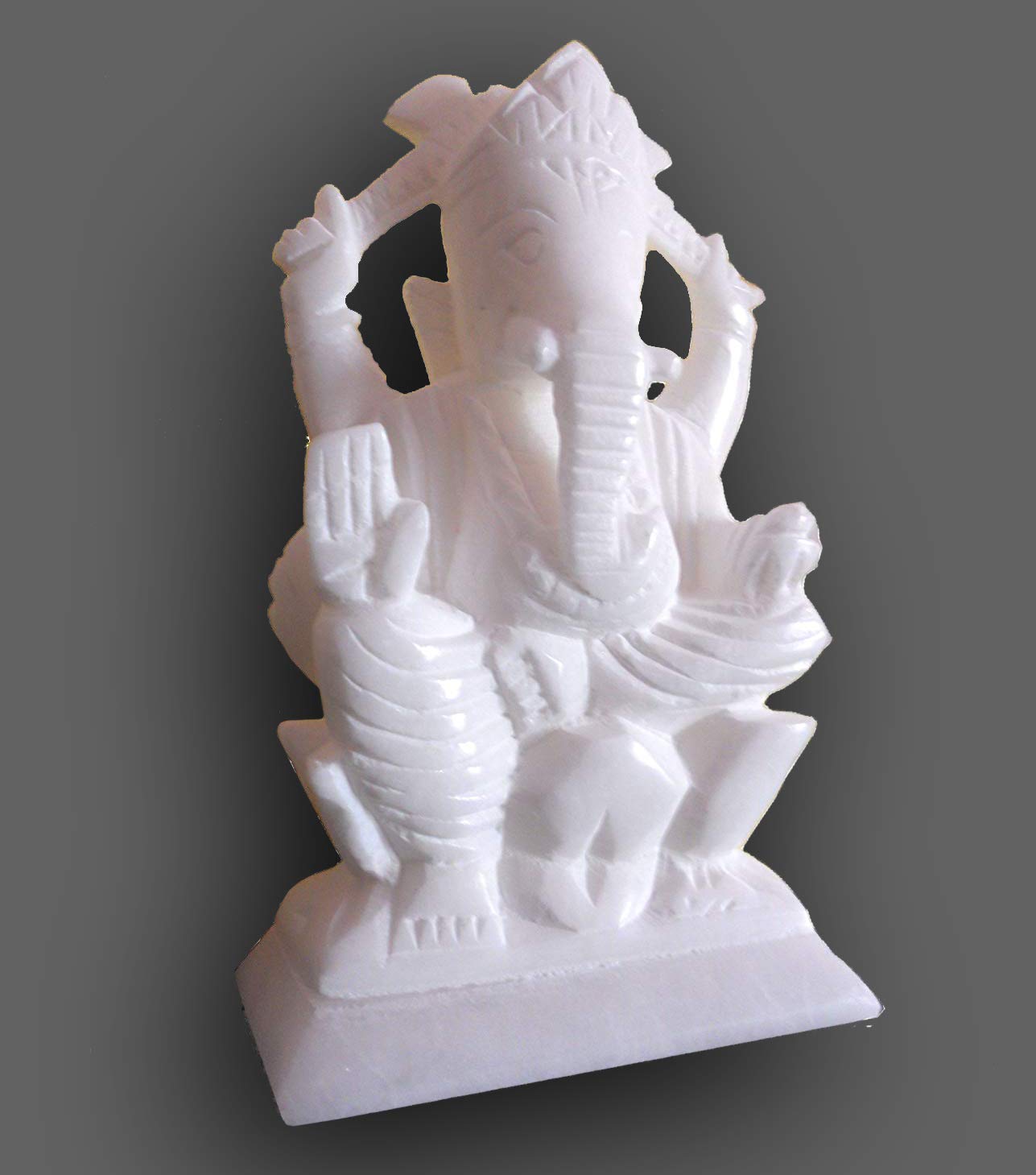 StonKraft Marble Ganesh Ganesha Statue Murti Idol ( Left Trunk)