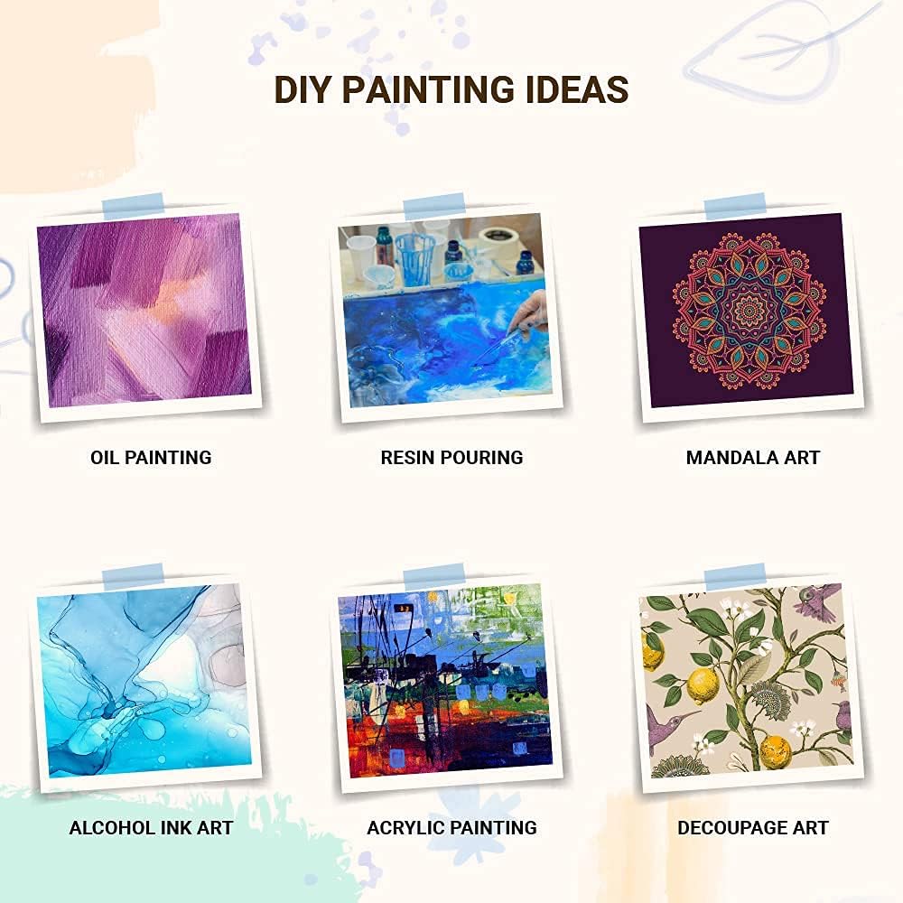 IVEI Round Plate with Foldable Stand - Set of 2 & SET of 5- MDF Plain Round Art Board with Stand for Painting Wooden Sheet Craft - for Decoupage MDF Plains, Resin Artwork & Decoration (Round)
