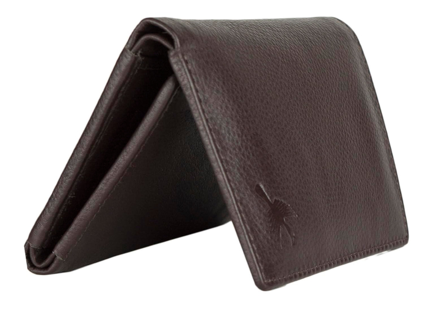 HORNBULL Men's Brown Tri Fold Genuine Leather Wallet for Men | Branded Mens Wallet with RFID Blocking | Classic Design Gift Wallet for Mens and Boys