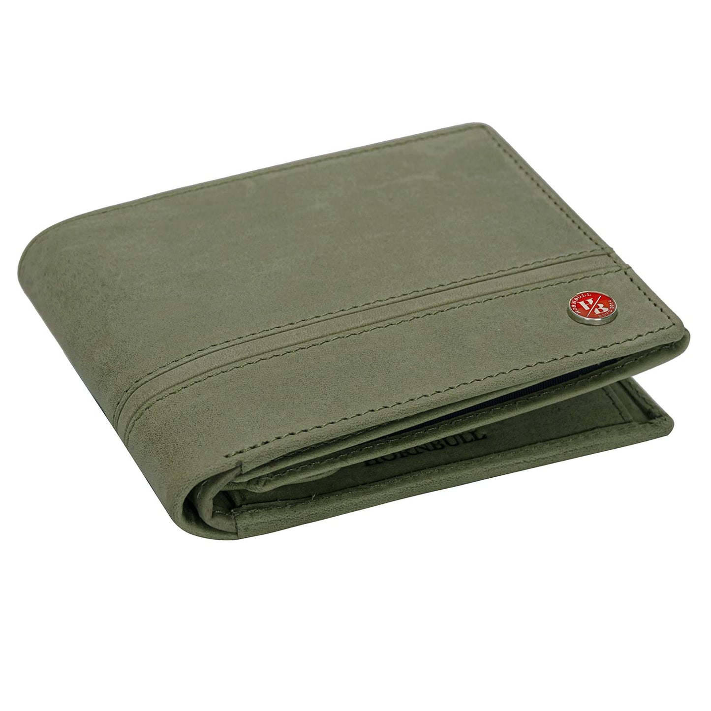 HORNBULL Denial Olive Green Genuine Leather Wallet for Men | Leather Mens Wallet with RFID Blocking | Valentine's Day Gift Wallet for Men