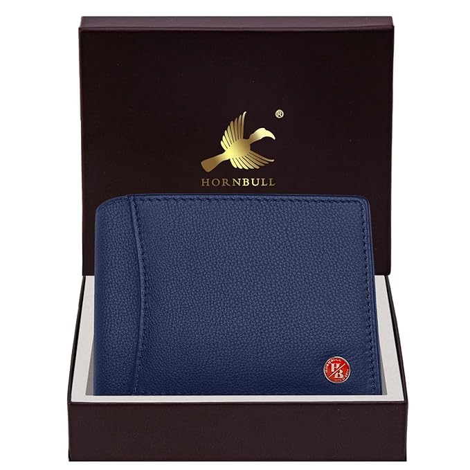 HORNBULL Vegas Navy RFID Blocking Leather Wallet for Men | Wallets Men Leather | Mens Wallet