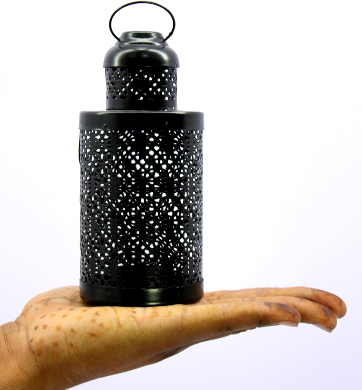 eSplanade Moroccan Lantern Metal Hanging Lamp Tealight Candle Holder - 6.5" Inches - Black