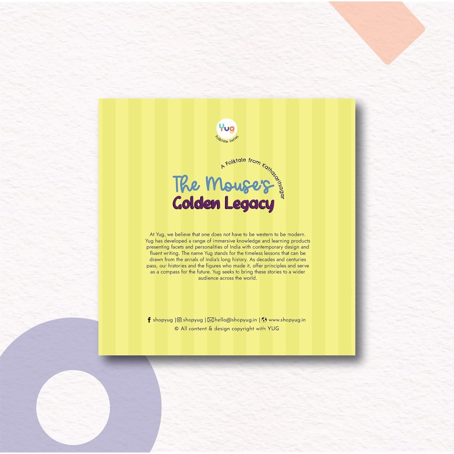 Yug Folk Books: The Mouse’s Golden Legacy - No one can change your destiny if you work hard enough! Includes Engaging Activity for Kids. Ages 3 - 8 years. Perfect for Gifts too.