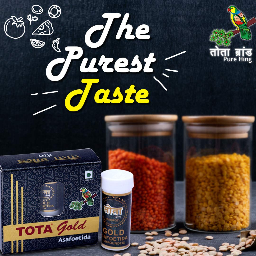 Tota Gold 100% Pure Hing Crystals - 14gm | Gluten Free Inguva Powder - Tazaki Asfotedia Whole - Combo Pack of 2 Heeng Pure