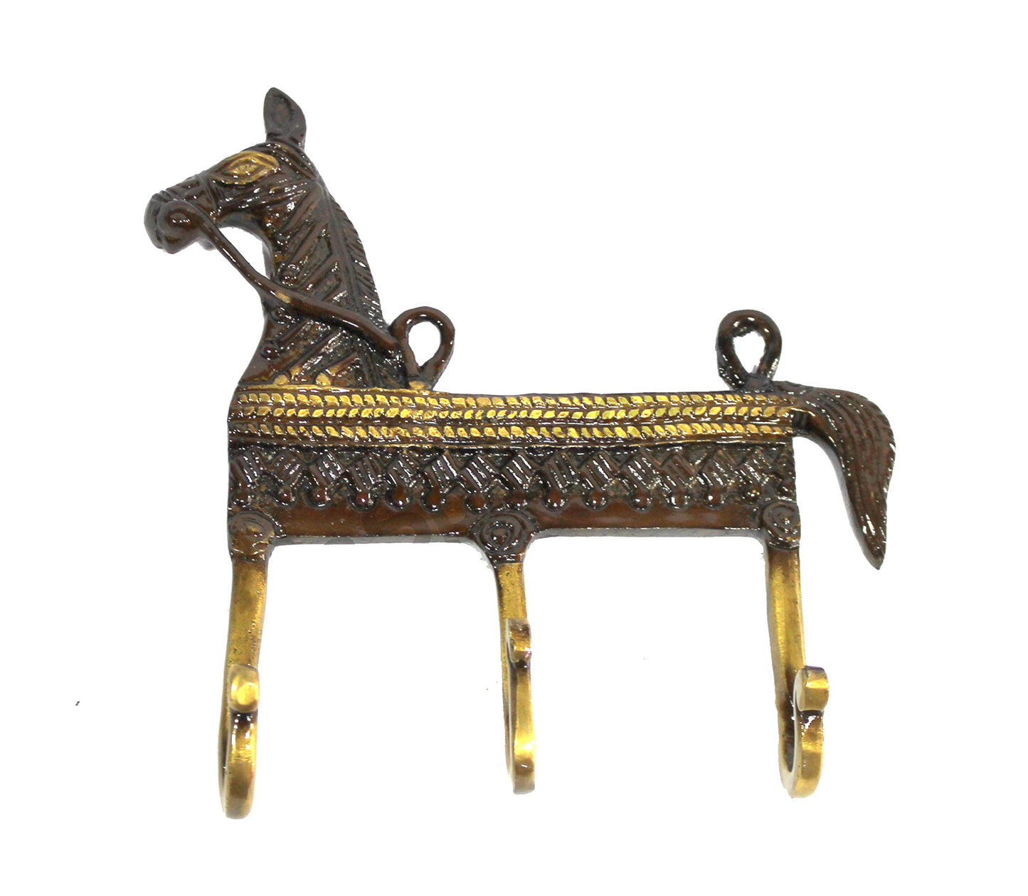 Multicolored Ethnic Horse Brass Key | Key Stand | Key Holder, for Keys Hanger Hook, Wall Key Holder, Key Stand, Keys Rack Hook, Key Hanging Hooks (Dolphin Design)