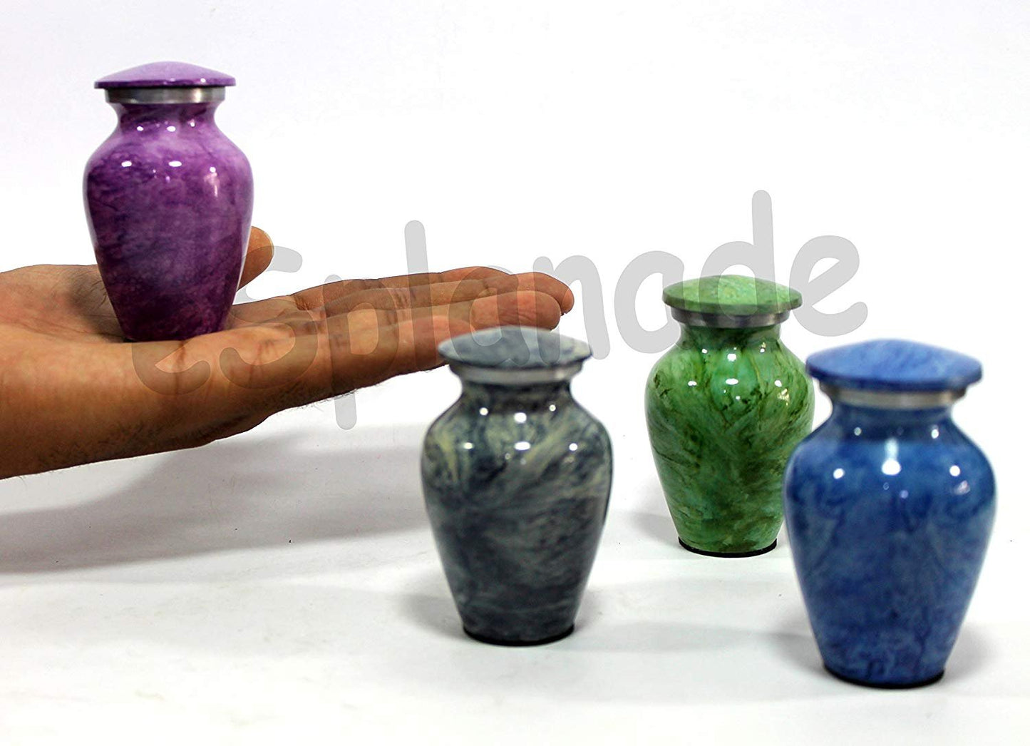 eSplanade- Cremation Mini urn Keepsake Memorial | Set of 4 Small urns for Ashes Funeral Burial Container jar Pot