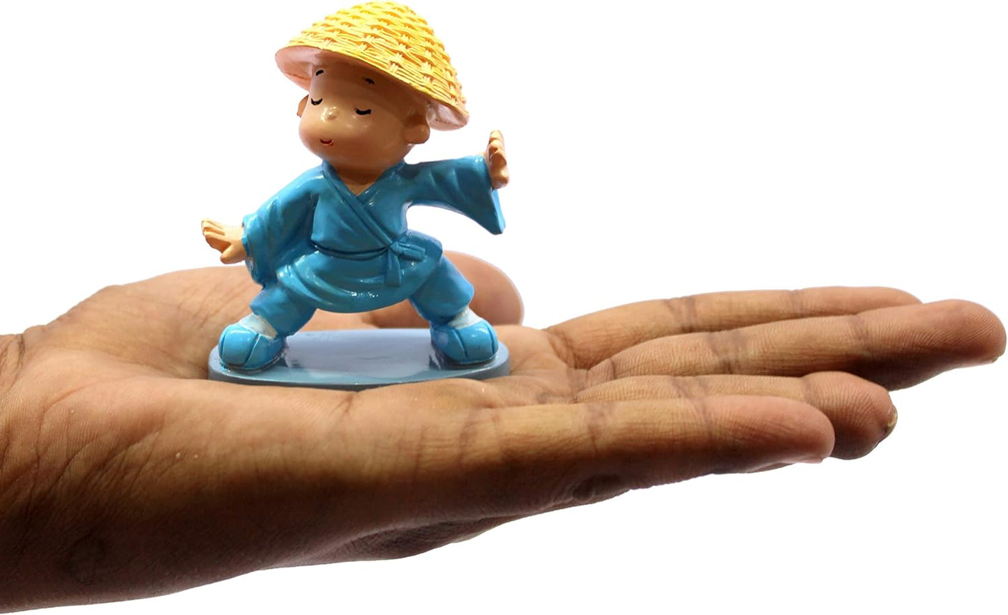 eSplanade Resin Baby Buddha Monk Statues - Set of 4 | Feng Shui Monk Figurine Showpieces | Home Décor - Car Dashboard | Multicolour - 2" Inches (Small)
