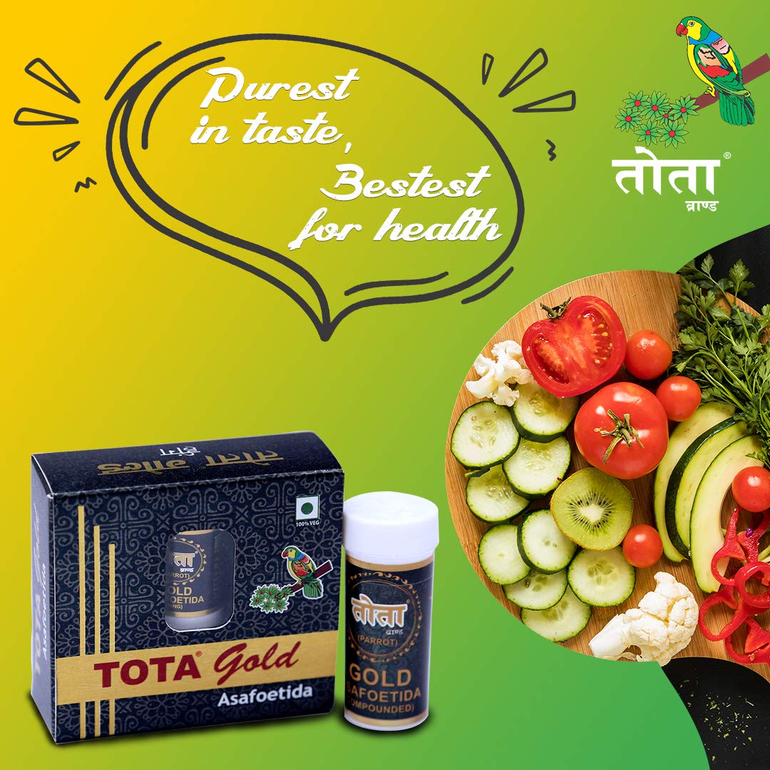 Tota Gold 100% Pure Hing Crystals - 14gm | Gluten Free Inguva Powder - Tazaki Asfotedia Whole - Combo Pack of 2 Heeng Pure