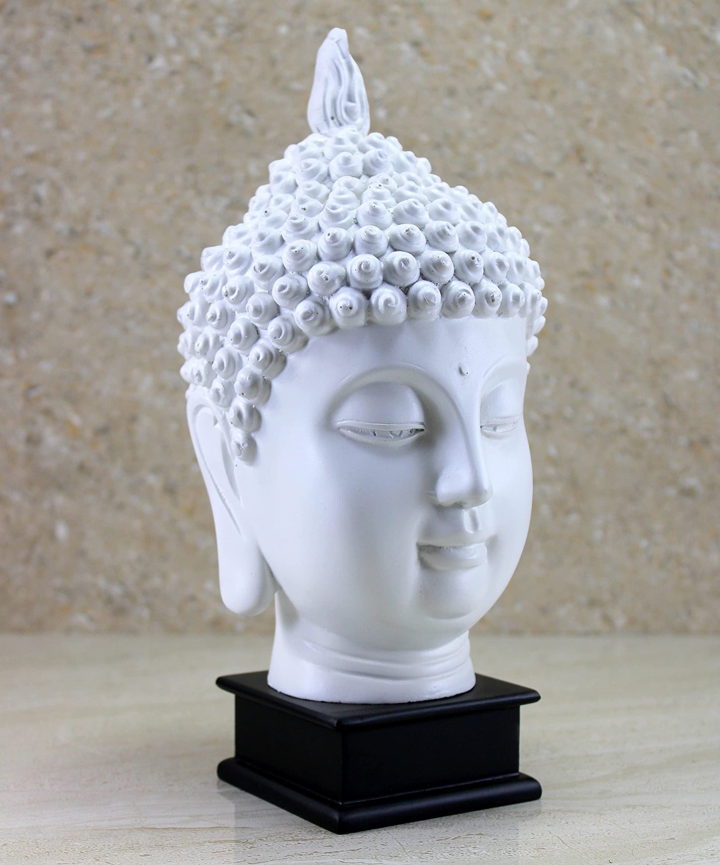 eSplanade Buddha Head Statue for Home Decor | Resin Buddha Face Showpiece for Living Room, Meditation, Office Table Desk, Shelf | Tibetan Buddhist Idol | Zen or Yoga Figurine Gifts | Golden, 9 Inch