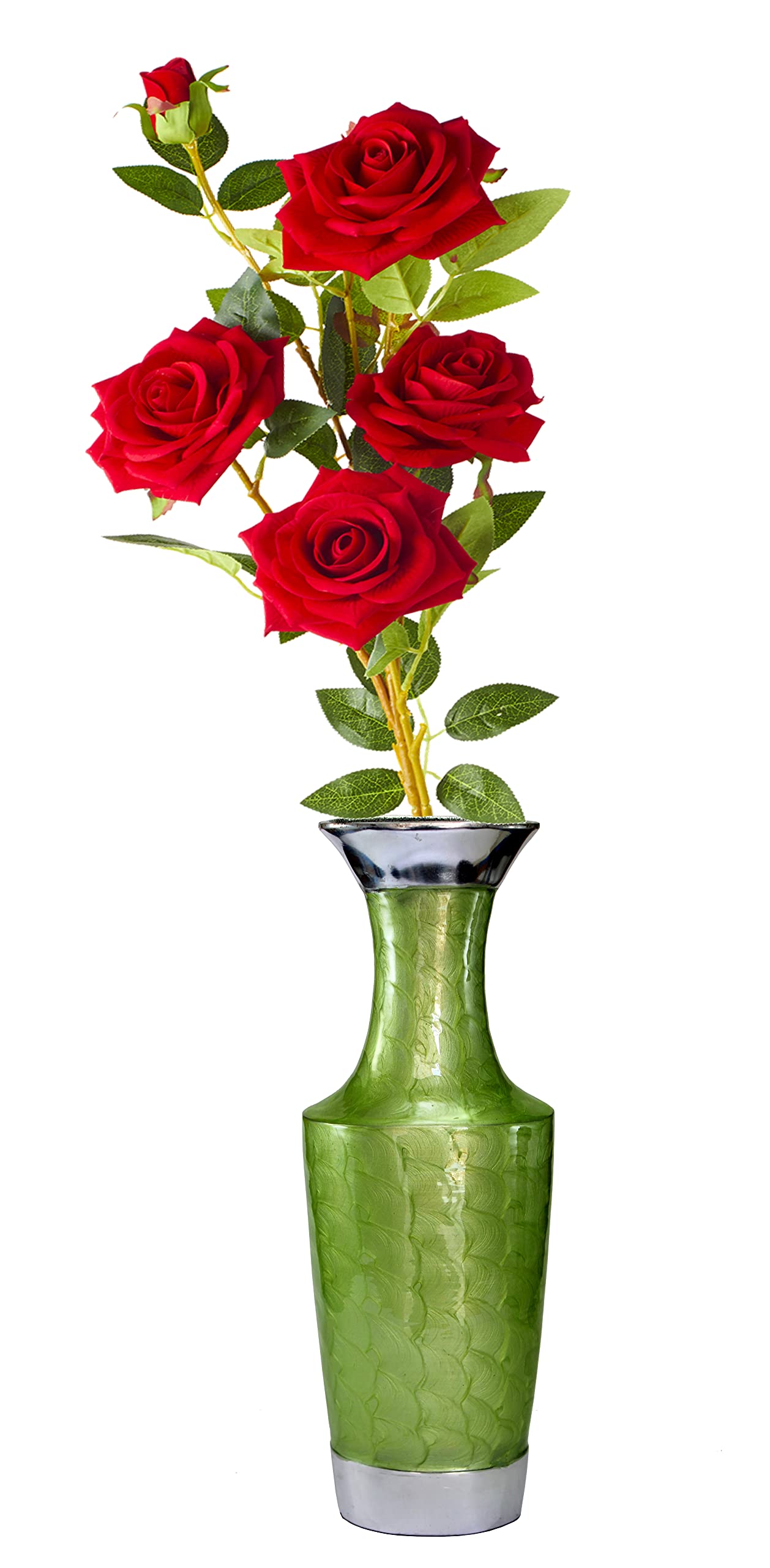 Metal Flower Vase Flower Pot Holder - Decorative Showpiece - Home Décor - Blue - 16" Inches
