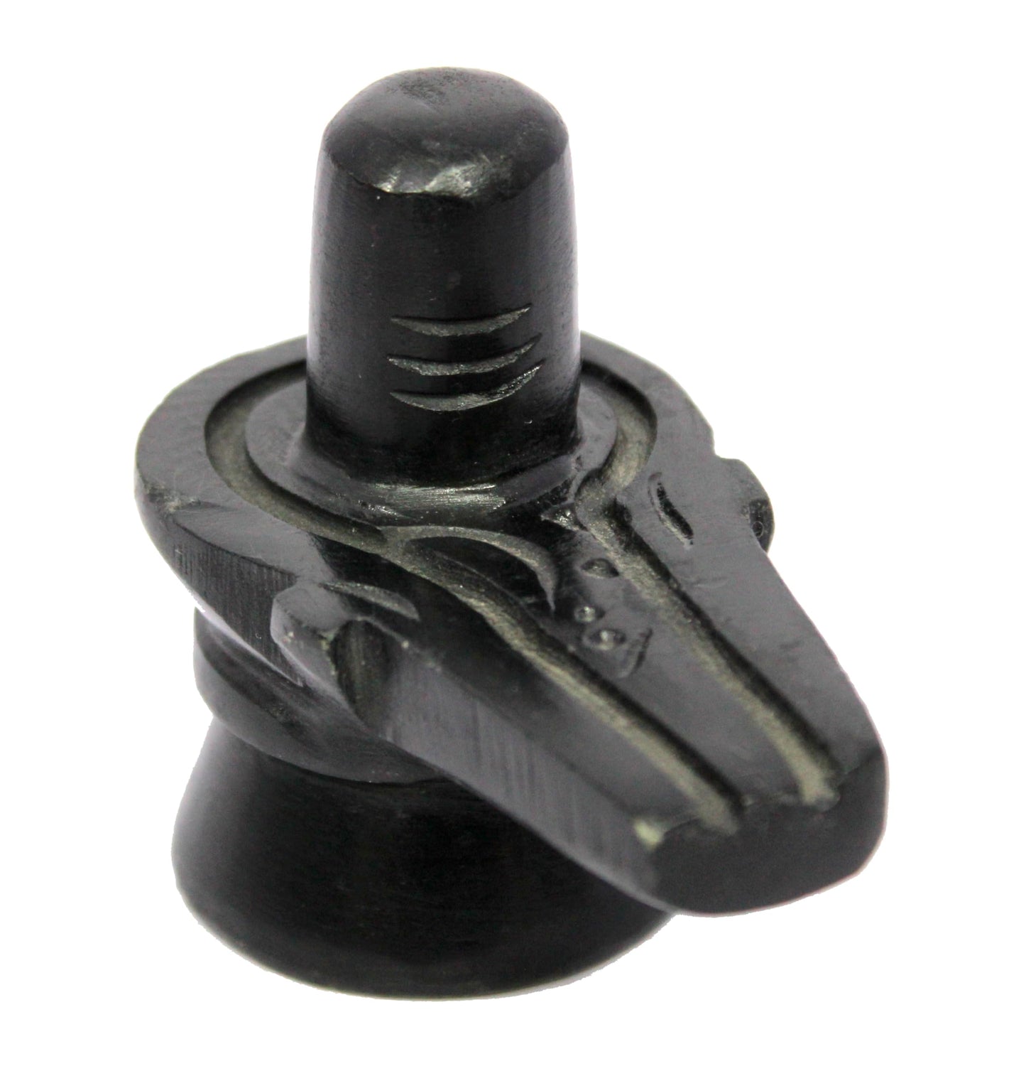 ESPLANADE Black Stone Shiva Lingam Shiv Ling Marble Idol Murti Statue Moorti - 3 Inch