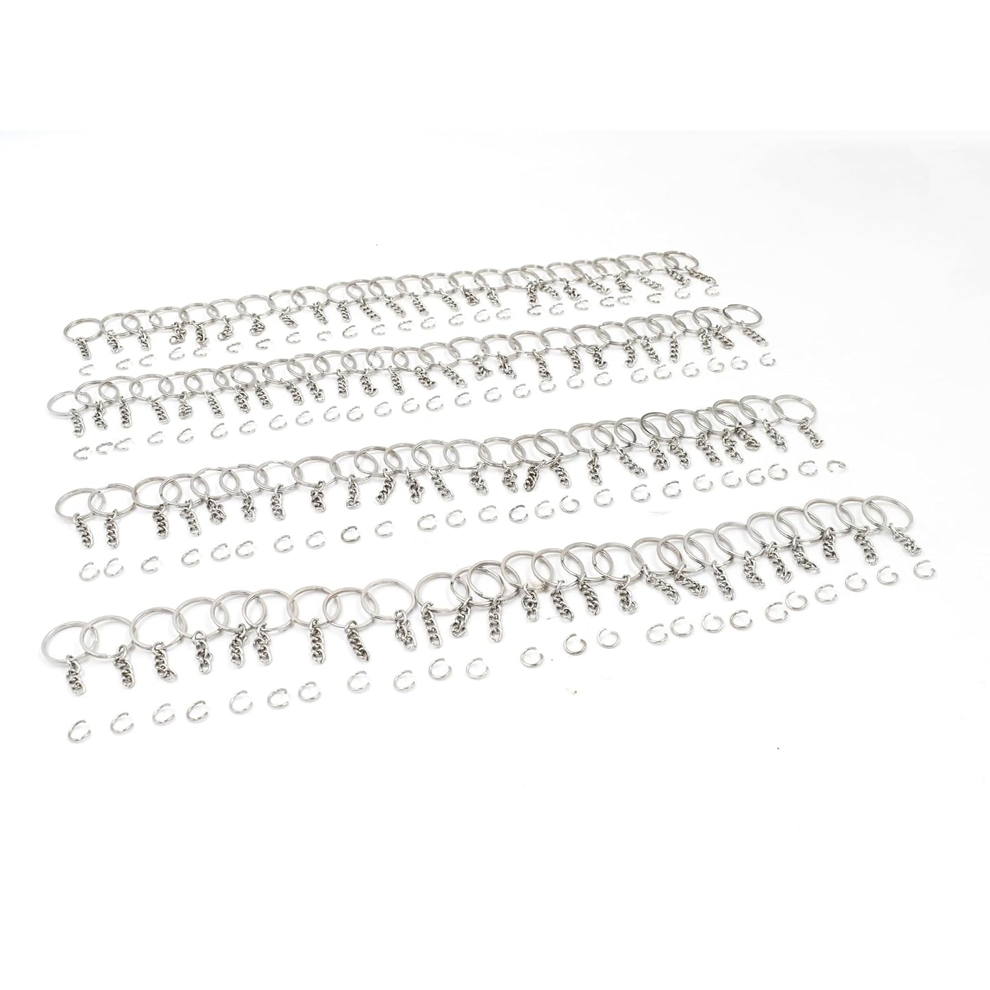 IVEI DIY Keychain Rings with Open Jump Rings for Craft | Metal Split Keyring of 25mm | Set of 100 for Jewlery, Charms and Purse Making | Craft Essentials for Small Businesses (Keychain Rings Set 100)