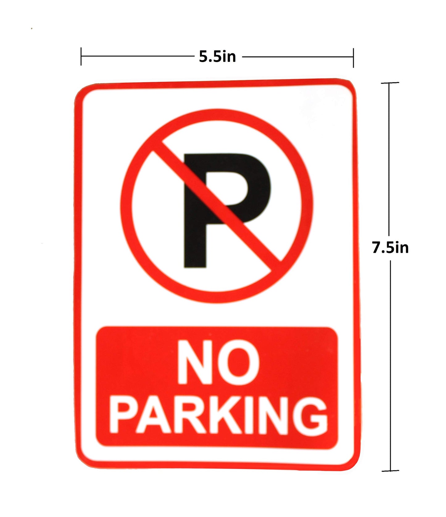 eSplanade No Parking Sign Sticker Decal - Easy to Mount Weather Resistant Long Lasting Ink (Size -7.5" x 5.5")