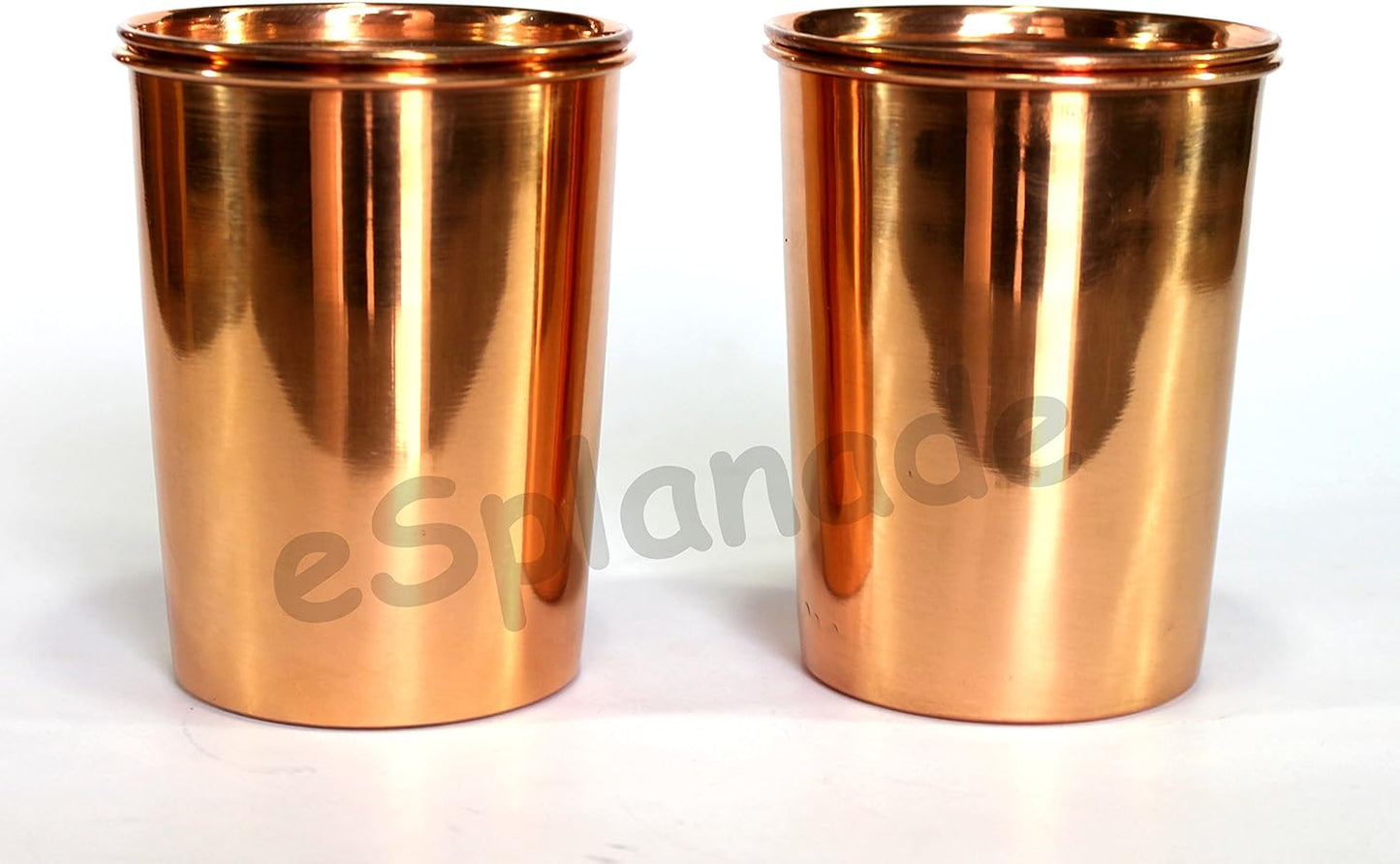 Esplanade Copper Glasses | Moscow Mule Shot | Seamless Copper Glass | Leak Proof, Travel Friendly with Ayurvedic Health Benefits (Glasses Set of 2)