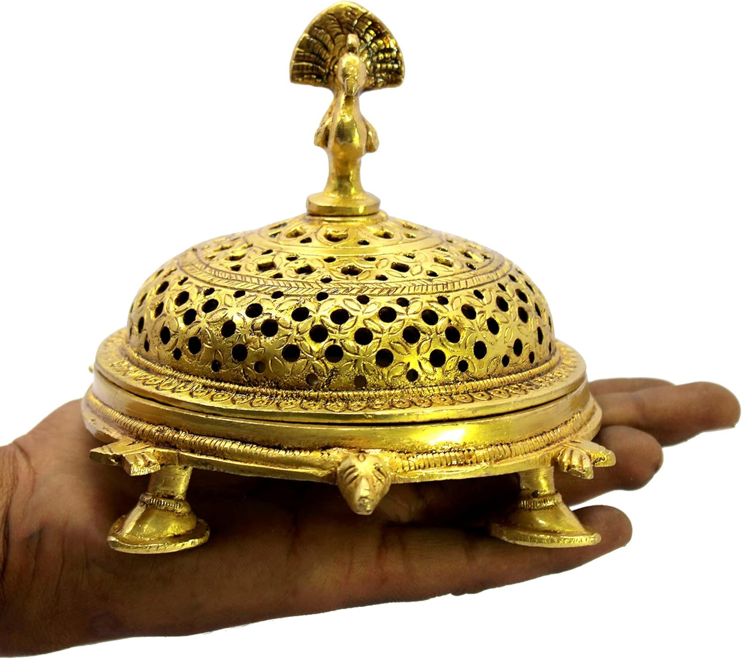 ESPLANADE Brass Dhoopdani Incense Holder - Home Decor | Golden - 6.5" Inches Length