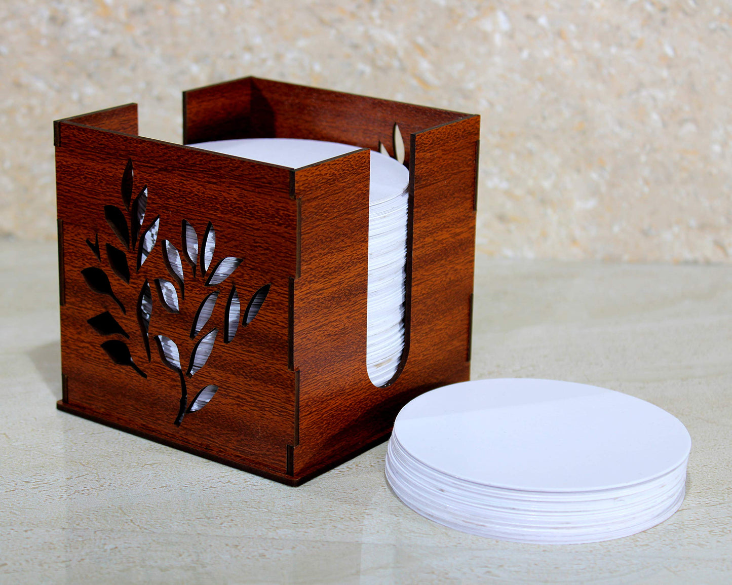 eSplanade Disposable Paper Coasters - Use and Throw Reversible Round Paper Coasters - Set of 100 - White