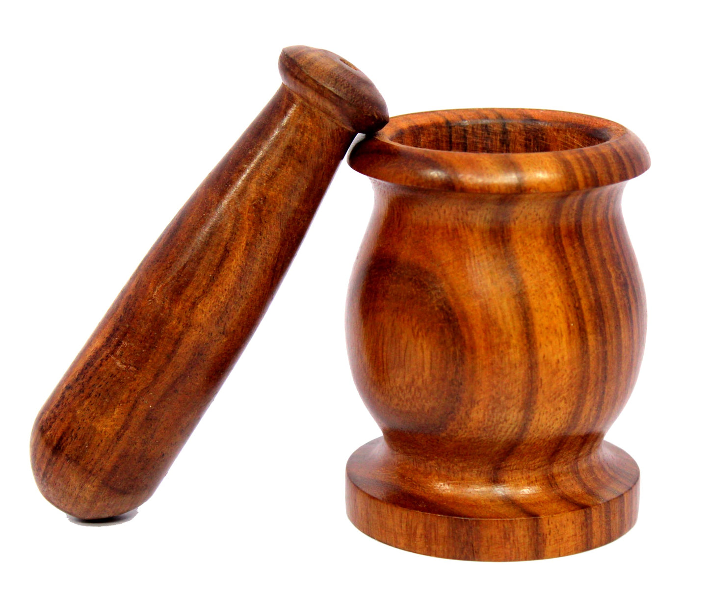 KLEO Wooden Grinder Masher for Spices & Medicine | Okhli Musal Set | Mortar Pestle Set | Imaam Dasta, Kharal, Khalbatta for Kitchen (Indo 3.5IN Okhli)