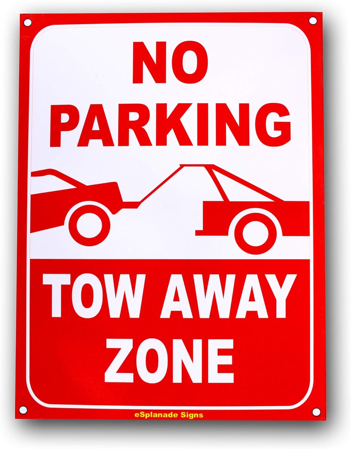 eSplanade No Parking Sign Tow Away Zone Sticker Decal - Easy to Mount Weather Resistant Long Lasting Ink (Size -12"x9")