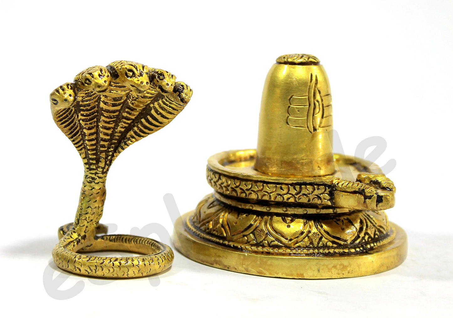 eSplanade Brass Shivling with Sheshnag | Shiva Lingam Shiv Ling Idol Murti Natraj for Home Decor or Daily Pooja/puja(Lingam)