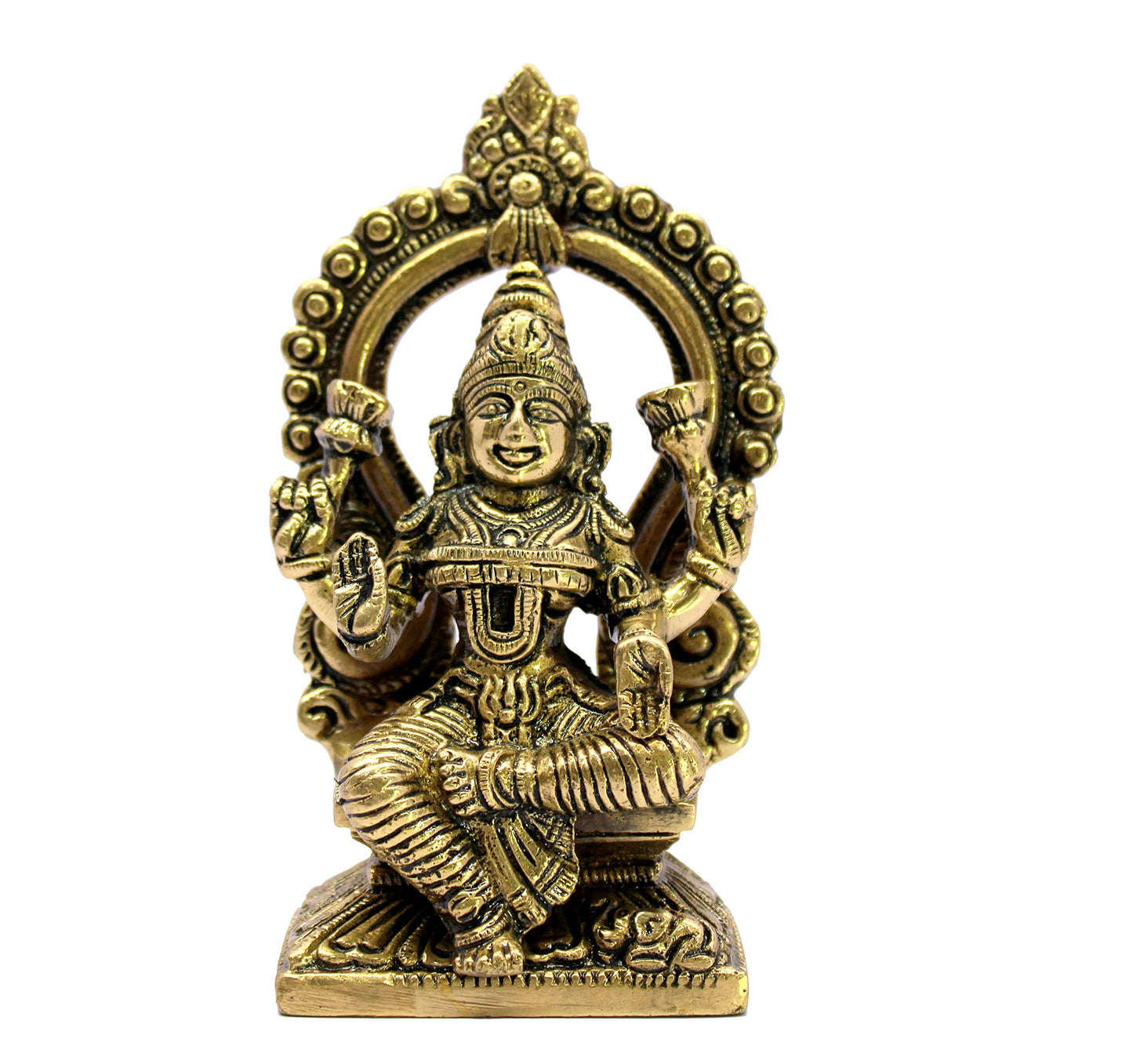 ESPLANADE Lakshmi Ganesh Murti, Laxmi Ganesha Idol Statue Sculpture - Set of 2 - Brown-Golden - Brass | for Home Mandir, Diwali Pooja, Gift for Family and Friends (5.9" Height)