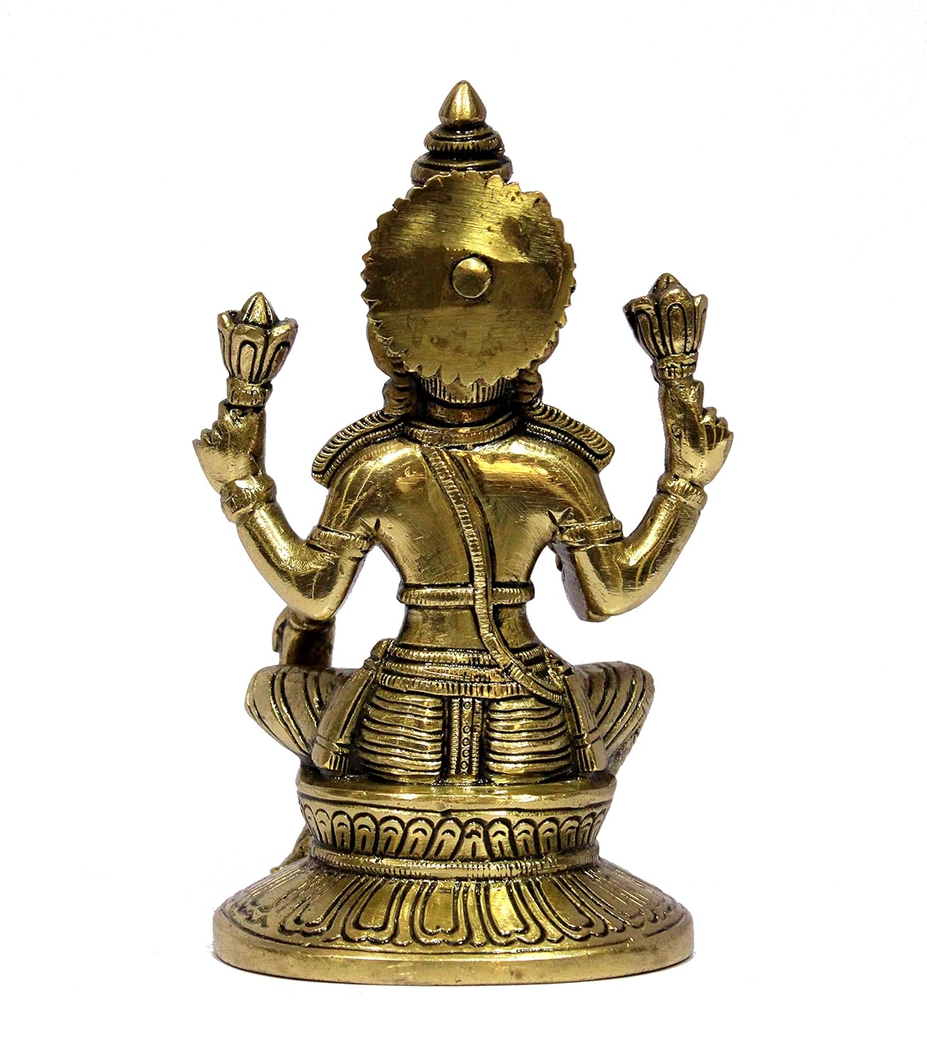 eSplanade Brass Laxmi Lakshmi Goddess Murti Idol Statue Figurine Sculpture | Pooja Idols - Home Decor | Golden - 6.75" Inches & 9.75" Inches - Multi
