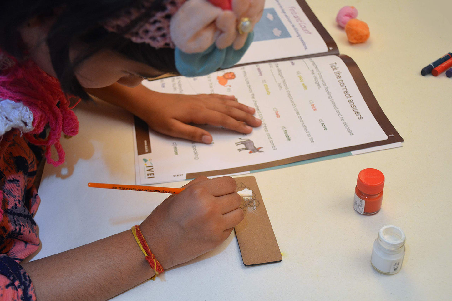 IVEI Panchatantra Story Kids Learning Book - Workbook and 2 DIY Bookmarks - Colouring Activity Worksheets - Creative Fun Activity and Education for Kids - The Shepherd and The Wolf (Age 4 to 7 Years)