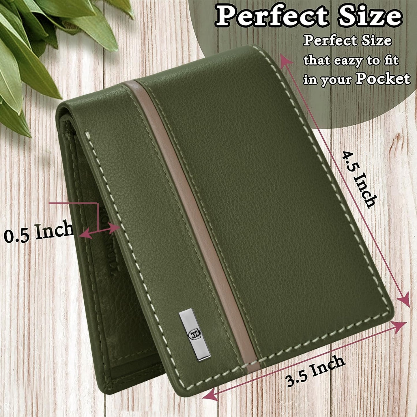 HORNBULL Denial Olive Leather Wallet for Men | Wallets Men with RFID Blocking | Mens Wallet Leather