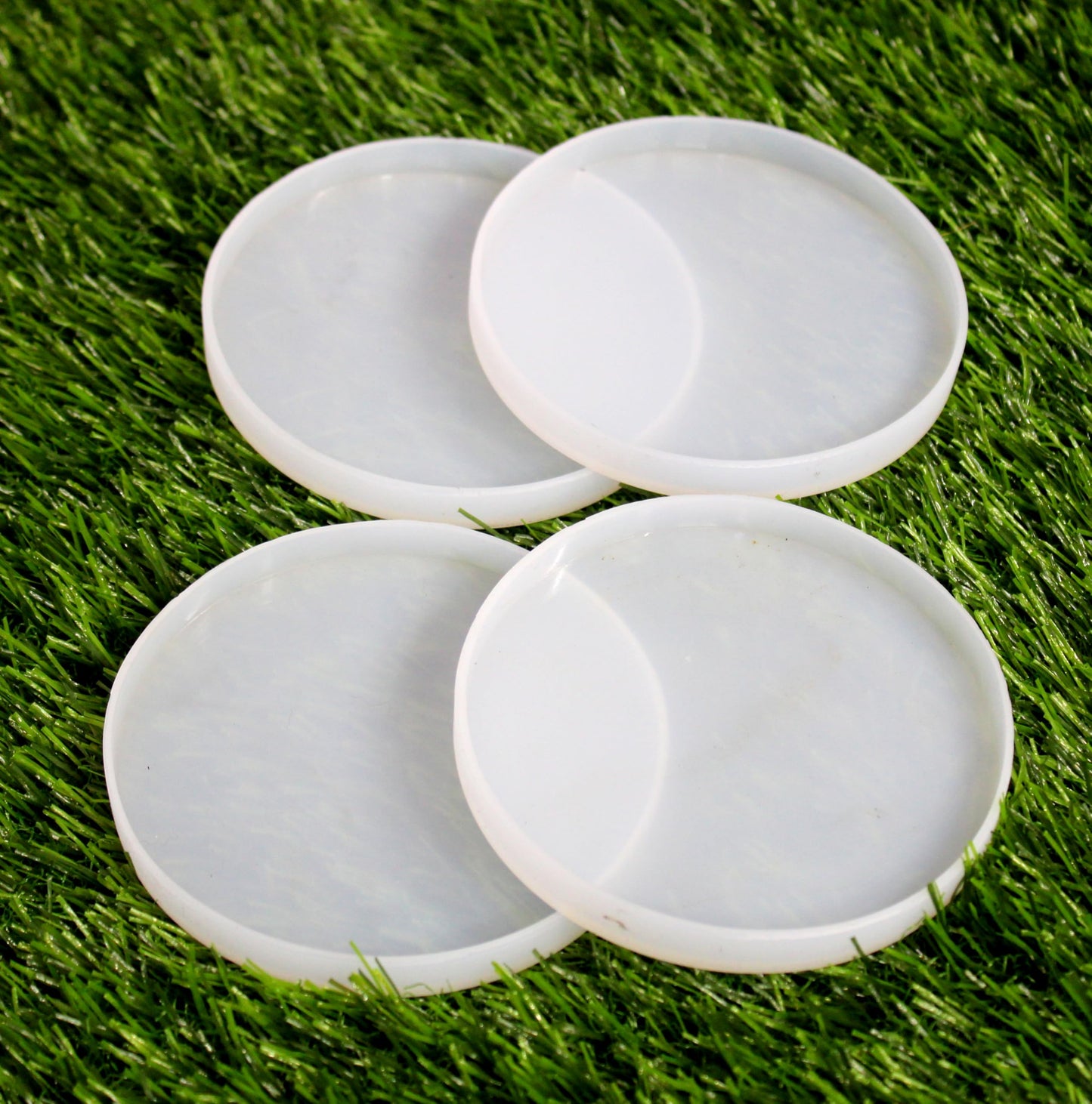 IVEI Circle Coaster Mold 4 inch - Set of 4 Durable, Flexible Silicone Mold for DIY Resin Coasters, Home Decor, and Crafting Projects - Easy Release, Reusable, Non-Stick (Coaster Set)