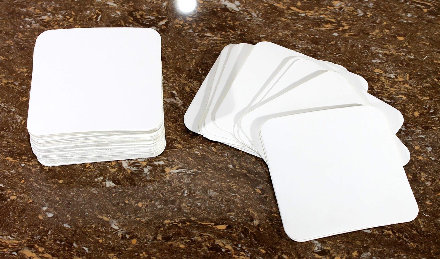 eSplanade Disposable Paper Coasters - Use and Throw Reversible Round Paper Coasters - Set of 100 - White