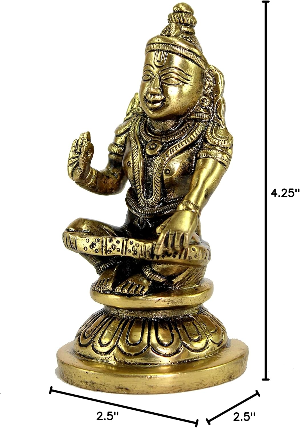 Brass Shiva Parvati - 2.25 inches | Brass Shiv Parivar Shiva Bholenath Shankar Parvati Ganesh/Ganesha Nandi Family Murti Idol Statue Sculpture (small size)
