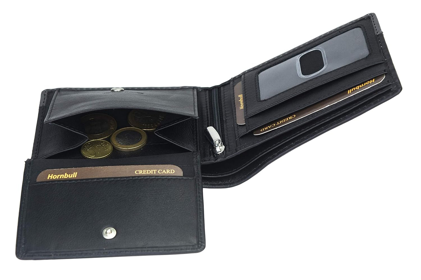 HORNBULL Buttler Black Mens Leather Wallet – Leather Wallet for Mens and RFID Blocking Genuine Leather Mens Wallet