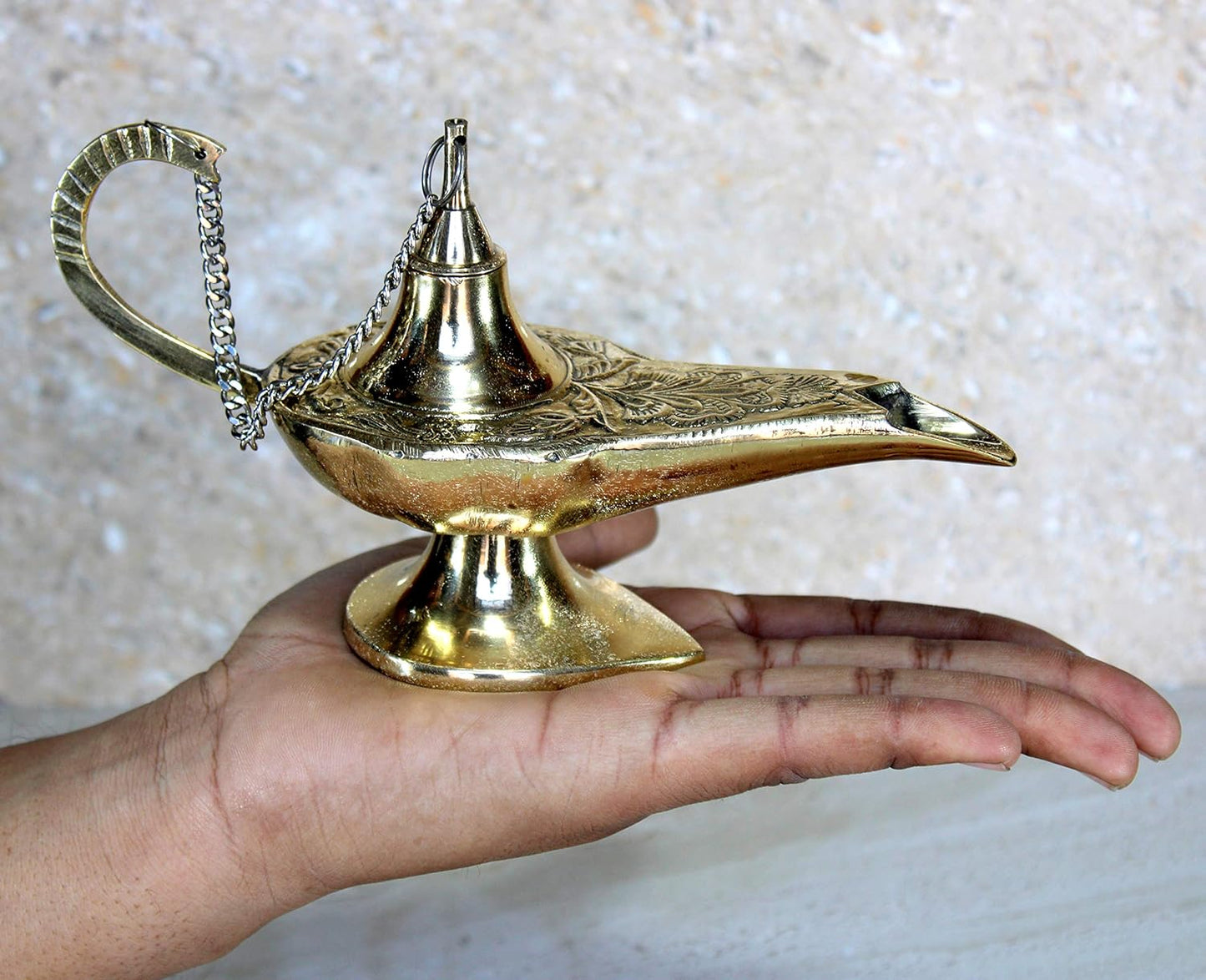 eSplanade - Alladin Lamp in Brass | Alladin & Genie Lamp | Novelty item | Classic Vintage Collectible Lamp - Home Office Table Decoration & Gift